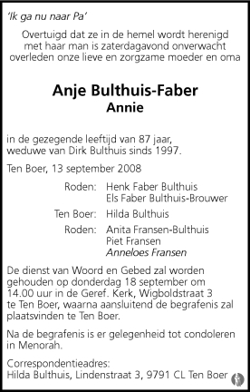 anje faber in 2008.